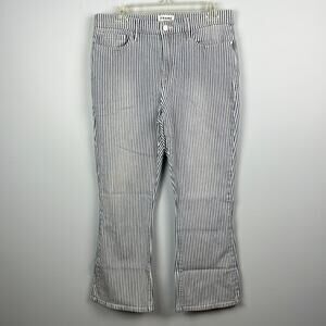 Frame Le Crop mini boot pinstripe denim pants size 32